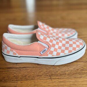 VANS: JUNIOR GIRLS CLASSIC CHECKERED SLIP-ON SNEAKER GYM SHOES-SIZE 5.5J